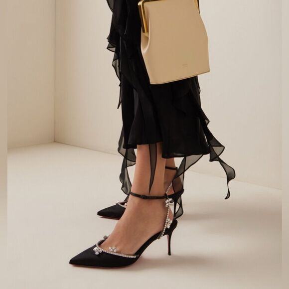 Christian Louboutin Marykate Queen Crystal-Embellished Satin Pumps size 37.5 - Picture 2 of 14